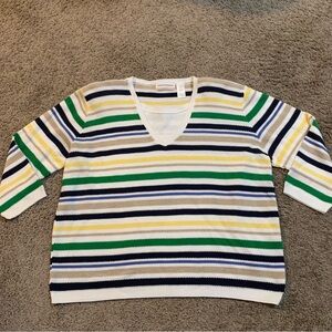 Alfred Dunner Striped Sweater 2X